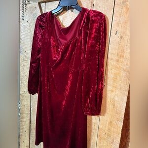 Red velvet dress